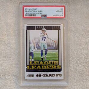 O1D 2025 SCORE Brandon Aubrey League Leaders #15 Grade NM-MT8